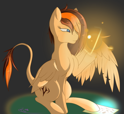 Size: 2901x2662 | Tagged: safe, artist:epicenehs, oc, oc only, oc:aerion featherquill, species:pegasus, species:pony, female, magic, simple background, sitting, solo