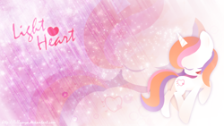 Size: 3000x1687 | Tagged: safe, artist:lillynya, character:light heart, species:pony, species:unicorn, g2, female, g2 to g4, generation leap, light heart, race swap, solo, wallpaper