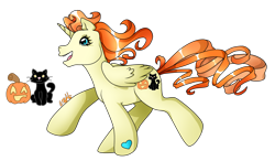 Size: 1681x979 | Tagged: safe, artist:prettywitchdoremi, oc, oc only, oc:pumpkin breeze, g3, commission, cute, g3betes, ocbetes, simple background, solo, transparent background