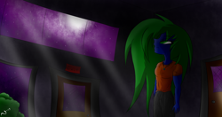 Size: 1900x1000 | Tagged: safe, artist:the4thhomunculus, oc, oc only, oc:sine, my little pony:equestria girls, clothing, equestria girls-ified, indoors, male, moonlight, pants, solo
