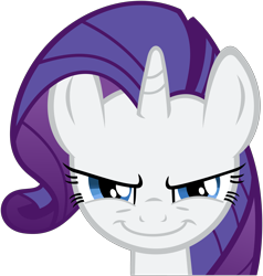 Size: 5075x5341 | Tagged: safe, artist:flutterguy317, part of a set, character:rarity, .svg available, absurd resolution, close-up, evil grin, female, grin, simple background, smiling, solo, transparent background, vector
