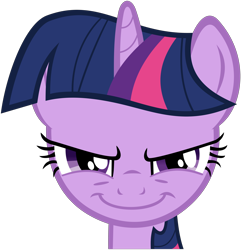 Size: 5490x5700 | Tagged: safe, artist:flutterguy317, part of a set, character:twilight sparkle, species:pony, .svg available, absurd resolution, close-up, evil grin, female, grin, looking at you, mare, simple background, smiling, solo, transparent background, vector