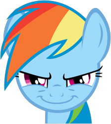 Size: 4258x4758 | Tagged: safe, artist:flutterguy317, part of a set, character:rainbow dash, .svg available, absurd resolution, close-up, evil grin, female, grin, simple background, smiling, solo, transparent background, vector