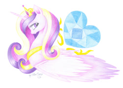 Size: 1024x732 | Tagged: safe, artist:skyaircobra, character:princess cadance, species:alicorn, species:pony, crown, female, jewelry, mare, regalia, simple background, solo, white background