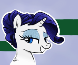 Size: 845x714 | Tagged: safe, artist:sevoohypred, character:rarity, species:crystal pony, species:pony, alternate hairstyle, ear piercing, earring, female, jewelry, piercing, solo