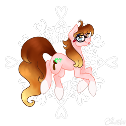Size: 1150x1150 | Tagged: safe, artist:fanaticpanda, oc, oc only, oc:brushie, species:earth pony, species:pony, female, glasses, heart eyes, looking at you, mare, one eye closed, simple background, solo, tongue out, transparent background, wingding eyes, wink
