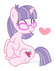 Size: 550x695 | Tagged: safe, artist:lullabyprince, character:miss hackney (g4), species:pony, species:unicorn, g1, my little pony tales, female, g1 to g4, generation leap, glasses, heart, mare, simple background, solo, transparent background
