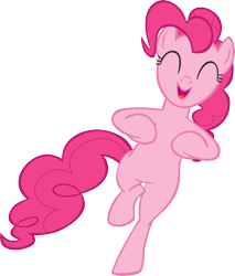 Size: 4250x5000 | Tagged: safe, artist:greseres, character:pinkie pie, species:pony, episode:a canterlot wedding, g4, my little pony: friendship is magic, absurd resolution, bipedal, chicken dance, cute, diapinkes, eyes closed, female, happy, simple background, solo, transparent background, vector