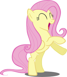 Size: 2859x3296 | Tagged: safe, artist:greseres, character:fluttershy, species:pegasus, species:pony, cute, eyes closed, female, happy, high res, mare, rearing, shyabetes, simple background, solo, transparent background, vector