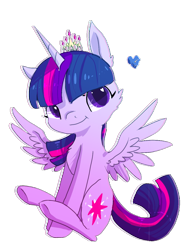 Size: 960x1280 | Tagged: safe, artist:nutty-stardragon, character:twilight sparkle, character:twilight sparkle (alicorn), species:alicorn, species:pony, chibi, cute, female, mare, simple background, sitting, smiling, solo, spread wings, transparent background, twiabetes, wings