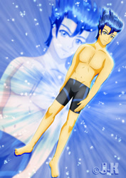 Size: 1600x2263 | Tagged: safe, artist:jotakaanimation, character:flash sentry, my little pony:equestria girls, clothing, male, solo, speedo, swimsuit, zoom layer