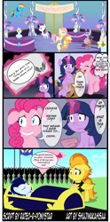 Size: 1571x3161 | Tagged: safe, artist:shujiwakahisaa, character:applejack, character:fluttershy, character:pinkie pie, character:rainbow dash, character:rarity, character:soarin', character:spitfire, character:twilight sparkle, character:twilight sparkle (alicorn), species:alicorn, species:earth pony, species:pegasus, species:pony, species:unicorn, comic:the magic of pregnancy, alternate hairstyle, bad pinkie, card, clothing, comic, crossing the line twice, dark comedy, dead, dialogue, eyes closed, female, funeral, laughing, male, mane six, open mouth, pointy ponies, pregnant, right to left, rocking chair, scrunchie, smiling, speech bubble, suit, sweat, we are going to hell