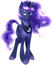 Size: 1398x1736 | Tagged: safe, artist:php94, character:princess luna, species:alicorn, species:pony, female, looking at you, mare, simple background, smiling, solo, white background