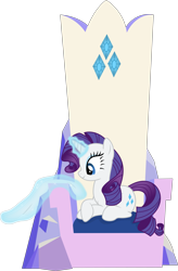 Size: 6737x10265 | Tagged: safe, artist:xhalesx, character:rarity, species:pony, species:unicorn, ponyscape, equestria girls:rainbow rocks, g4, my little pony: equestria girls, my little pony:equestria girls, .svg available, absurd resolution, female, friendship throne, glowing horn, inkscape, levitation, magic, mare, simple background, solo, telekinesis, throne, towel, transparent background, vector, vector trace