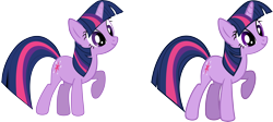 Size: 5000x2248 | Tagged: safe, artist:lman225, character:twilight sparkle, species:pony, species:unicorn, .svg available, absurd resolution, comparison, female, inkscape, mare, simple background, solo, transparent background, vector, vector trace