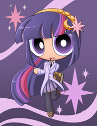 Size: 900x1157 | Tagged: safe, artist:angriestangryartist, character:twilight sparkle, humanized, style emulation, the powerpuff girls