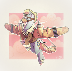 Size: 2804x2746 | Tagged: safe, artist:europamaxima, oc, oc only, species:plane pony, species:pony, bristol beaufighter, clothing, flying, gas mask, goggles, jacket, male, mask, original species, plane, rockbeau, roundel, royal air force, solo, the beaufighter mk x