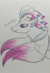 Size: 829x1200 | Tagged: safe, artist:helicityponi, character:queen novo, species:pony, species:seapony (g4), my little pony: the movie (2017), beautiful, female, queen, smiling, solo, traditional art