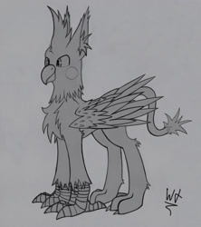 Size: 3457x3889 | Tagged: safe, artist:php122, oc, oc only, species:bird, species:griffon, beak, claws, solo, traditional art