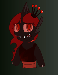 Size: 753x976 | Tagged: safe, artist:mlpcreationist, oc, oc only, oc:queen yemei, species:changeling, changeling oc, changeling queen, changeling queen oc, female, gradient background, humanoid, non pony, non-pony oc, red changeling