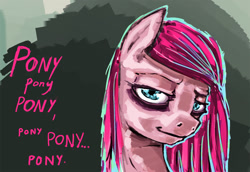 Size: 1000x688 | Tagged: safe, artist:kvernikovskiy, character:pinkamena diane pie, character:pinkie pie, species:earth pony, species:pony, female, looking at you, smiling, solo