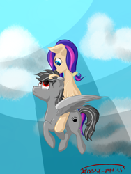 Size: 3000x4000 | Tagged: safe, artist:trigger_movies, oc, oc only, oc:trigger blow, species:pony, flying, sky
