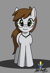 Size: 2155x3110 | Tagged: safe, artist:penspark, oc, oc only, oc:white rose, species:earth pony, species:pony, cute, female, looking at you, mare, simple background, smiling, solo