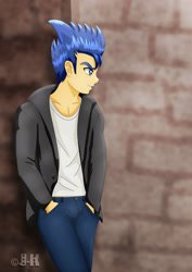Size: 1600x2263 | Tagged: safe, artist:jotakaanimation, character:flash sentry, my little pony:equestria girls, clothing, male, model, modeling, outfit, pose, solo