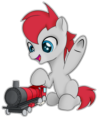Size: 680x819 | Tagged: safe, artist:foal, character:train tracks, species:pony, colt, male, simple background, train, transparent background