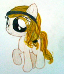Size: 952x1096 | Tagged: safe, artist:beetrue, oc, oc only, oc:bethany, species:earth pony, species:pony, female, filly, solo, traditional art
