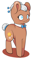 Size: 600x1099 | Tagged: safe, artist:lucky-jacky, oc, oc only, oc:ka ching, species:earth pony, species:pony, bow tie, cute, simple background, solo, transparent background