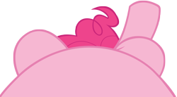 Size: 4096x2268 | Tagged: safe, artist:charleston-and-itchy, character:pinkie pie, episode:too many pinkie pies, g4, my little pony: friendship is magic, female, female pov, lying down meme, offscreen character, perspective, pictures of bellies, pov, simple background, template, transparent background, vector