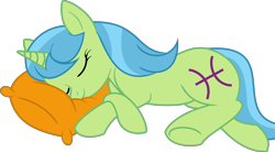 Size: 3463x1913 | Tagged: safe, artist:kojibiose, species:pony, species:unicorn, female, mare, pillow, pisces, ponified, ponyscopes, simple background, sleeping, solo, transparent background, vector, zodiac