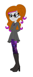 Size: 289x667 | Tagged: safe, artist:allegro15, artist:cookiechans2, base used, oc, oc only, oc:willow, my little pony:equestria girls, boots, clothing, glasses, high heel boots, high heels, shoes, simple background, solo, transparent background