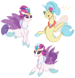 Size: 1250x1300 | Tagged: safe, artist:swasfews, character:princess skystar, character:queen novo, species:seapony (g4), my little pony: the movie (2017), female, mother and daughter, open mouth, singing