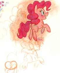 Size: 800x973 | Tagged: safe, artist:frostadflakes, character:pinkie pie, female, sketch, solo, traditional art