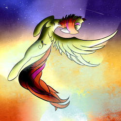 Size: 2000x2000 | Tagged: safe, artist:trigger_movies, oc, oc only, species:pony, flying, light, sky
