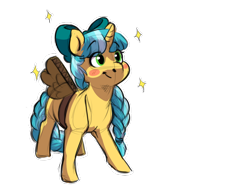 Size: 1024x768 | Tagged: safe, artist:maxiima, oc, oc only, oc:ducky ink, species:pony, species:unicorn, blushing, bow, cardboard wings, clothing, costume, fake wings, simple background, transparent background