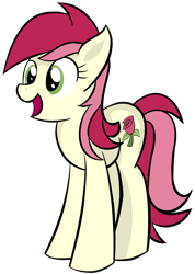 Size: 2020x2832 | Tagged: safe, artist:reconprobe, character:roseluck, species:earth pony, species:pony, background pony, female, mare, simple background, smiling, solo, standing, transparent background