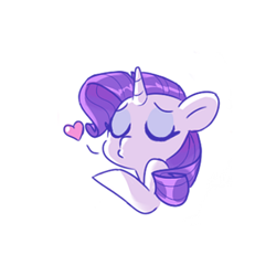 Size: 500x500 | Tagged: safe, artist:dilandau203, character:rarity, species:pony, species:unicorn, blowing a kiss, bust, cute, eyes closed, female, heart, mare, portrait, raribetes, simple background, solo, white background