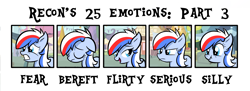 Size: 4544x1660 | Tagged: safe, artist:reconprobe, oc, oc only, oc:recon probe, species:pony, emotions, female, mare, practice, scrunchy face