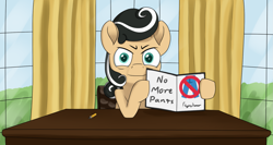 Size: 1719x913 | Tagged: safe, artist:foal, oc, oc only, oc:flying saucer, species:pony, gravity falls, male, oval office, president, stallion