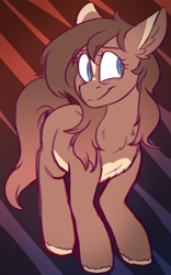 Size: 1182x1900 | Tagged: safe, artist:snowpaca, oc, oc only, oc:hickory, ponysona, species:pony, female, fluffy, grin, mare, markings, multicolored hair, nervous, nervous grin, shook, smiling, solo