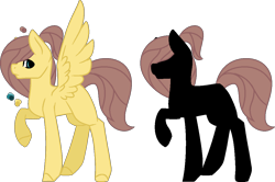 Size: 1100x731 | Tagged: safe, artist:lilygarent, oc, oc only, parent:caramel, parent:fluttershy, parents:carashy, species:pegasus, species:pony, female, mare, offspring, raised hoof, reference sheet, solo