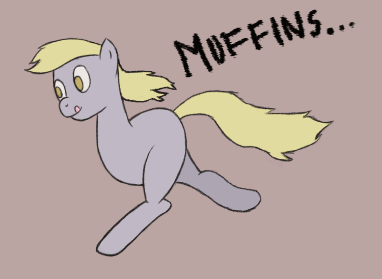 Size: 750x548 | Tagged: safe, artist:hereticalrants, character:derpy hooves, species:pegasus, species:pony, animated, dumb running ponies, female, frame by frame, gif, mare, no pupils, scrunchy face, simple background, solo, wat