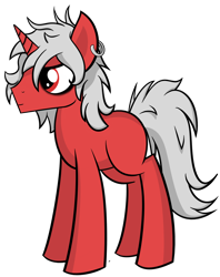 Size: 2358x2982 | Tagged: safe, artist:reconprobe, oc, oc only, species:pony, edgy, male, red eyes, simple background, solo, stallion, standing, transparent background