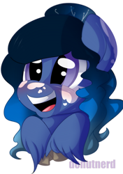 Size: 1921x2721 | Tagged: safe, artist:donutnerd, oc, oc only, species:pony, blue, blushing, female, gradient, happy, hooves, mare, markings, simple background, smiling, solo, transparent background, unshorn fetlocks, white markings