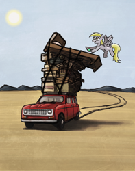 Size: 1440x1824 | Tagged: safe, artist:sevoohypred, character:derpy hooves, species:pegasus, species:pony, car, female, mare, renault, renault 4, station wagon