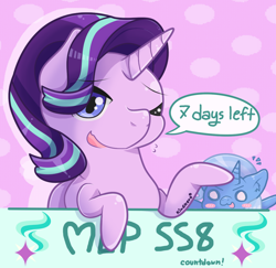 Size: 1184x1152 | Tagged: safe, artist:kingkero, character:starlight glimmer, character:trixie, species:pony, species:unicorn, season 8, spoiler:s08, countdown, duo, hype