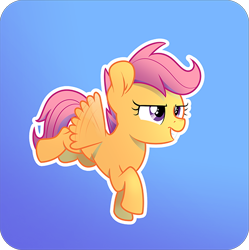 Size: 500x502 | Tagged: safe, artist:atomic8497, character:scootaloo, species:pony, female, gradient background, solo